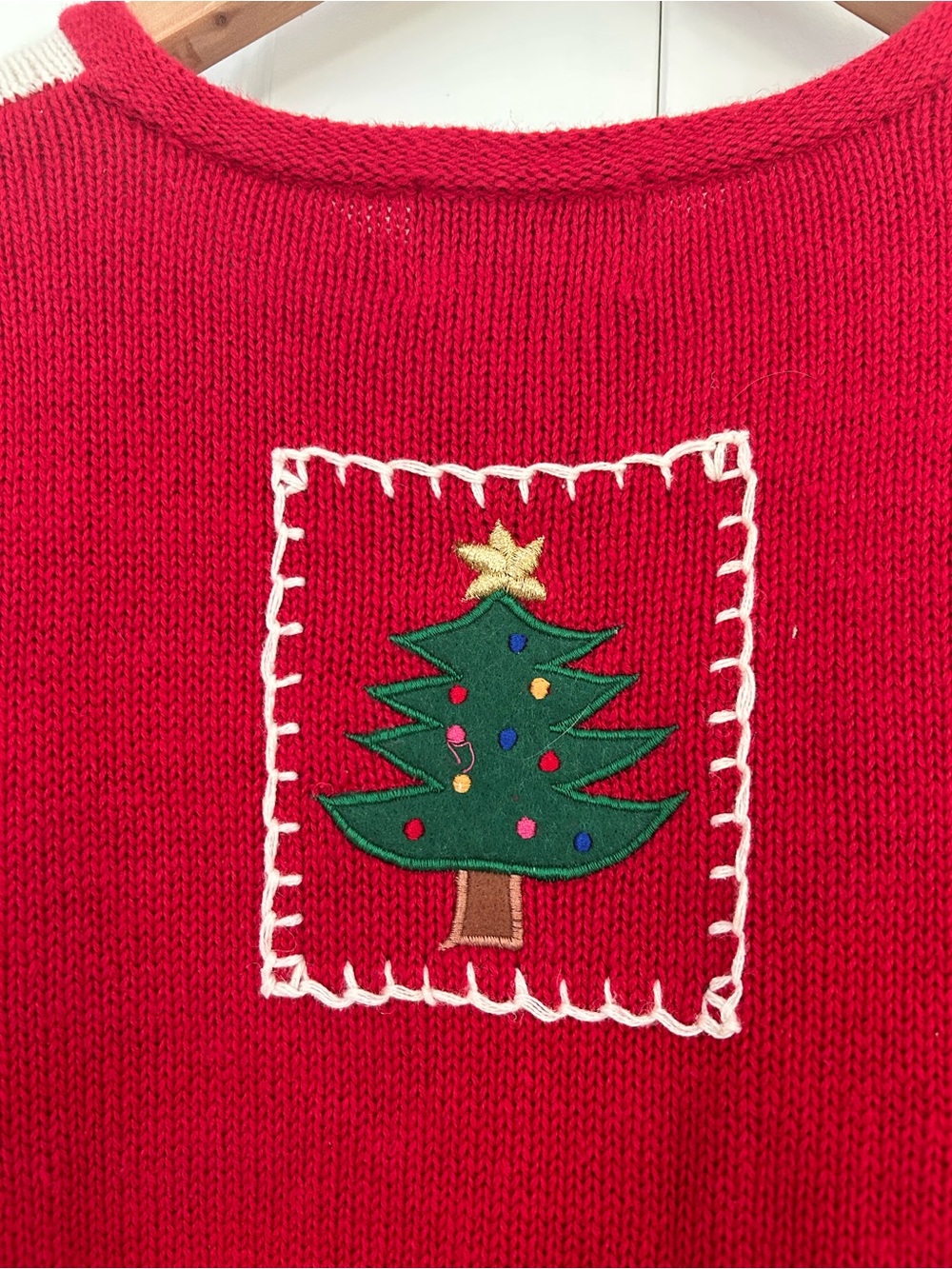 Vintage Christmas sweater 12 days of Christmas small embroidery beading classic - Picture 8 of 10